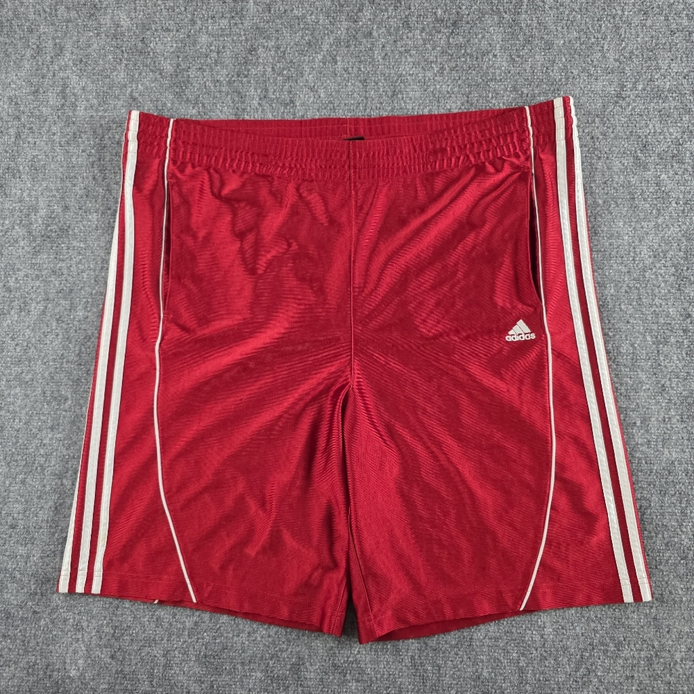 Adidas 100% Polyester Dazzle Athletic Shorts Red Size Large Gym